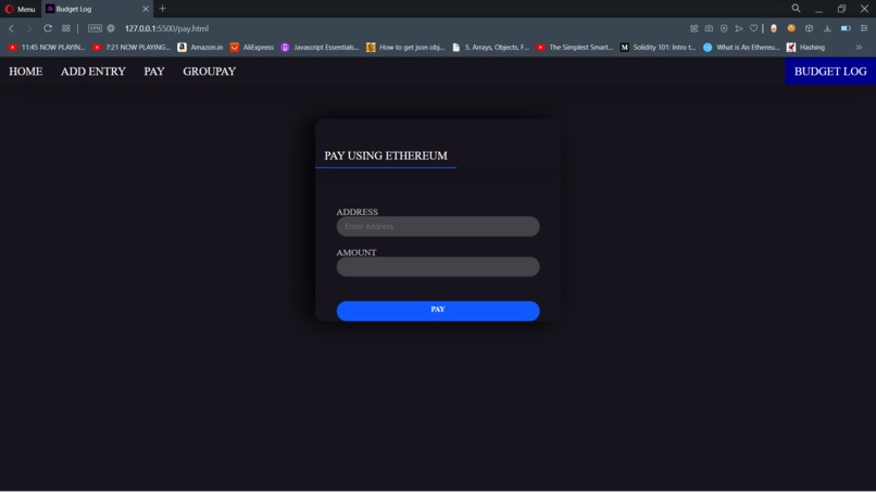 Budget Log – screenshot 2