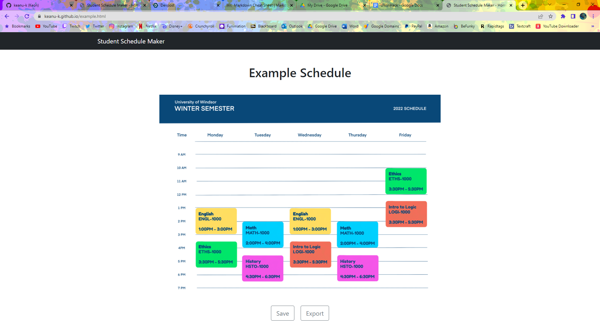 Student Schedule Maker Online