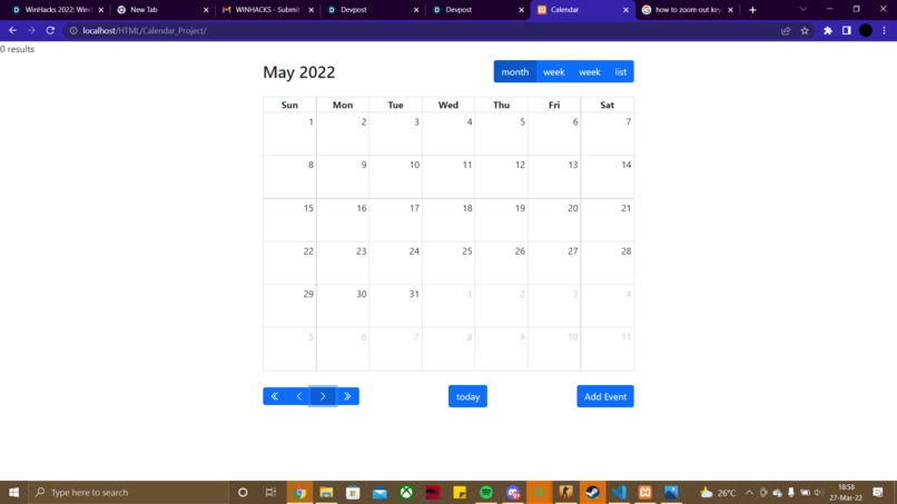 Calendar Project for Winhacks2022 – screenshot 4