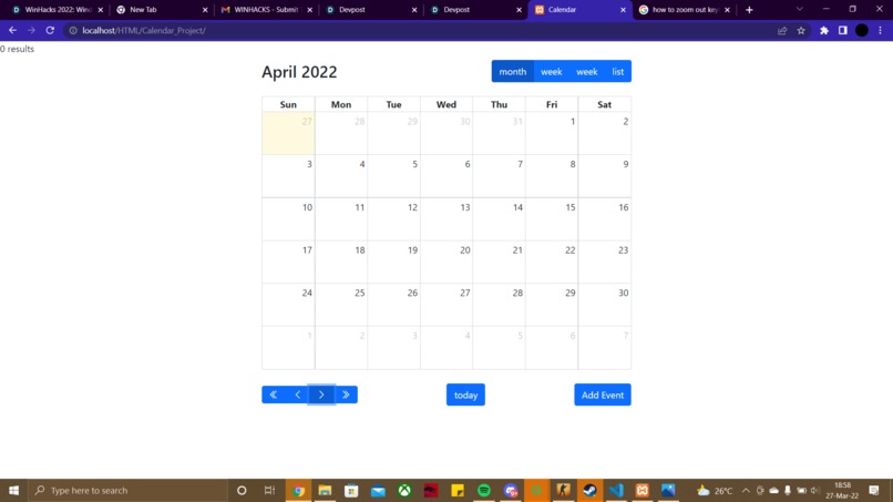 Calendar Project for Winhacks2022 – screenshot 6