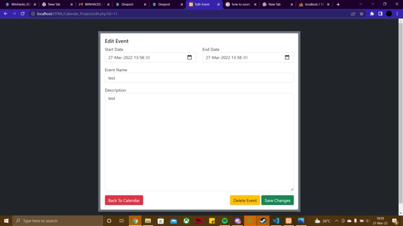 Calendar Project for Winhacks2022 – screenshot 8