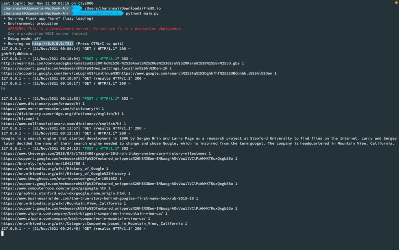 FindX.io – screenshot 2