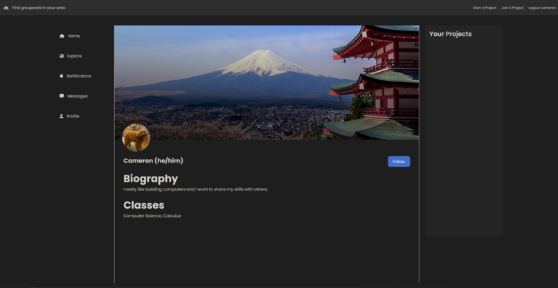 Groupwork Project Networking Service  – screenshot 1