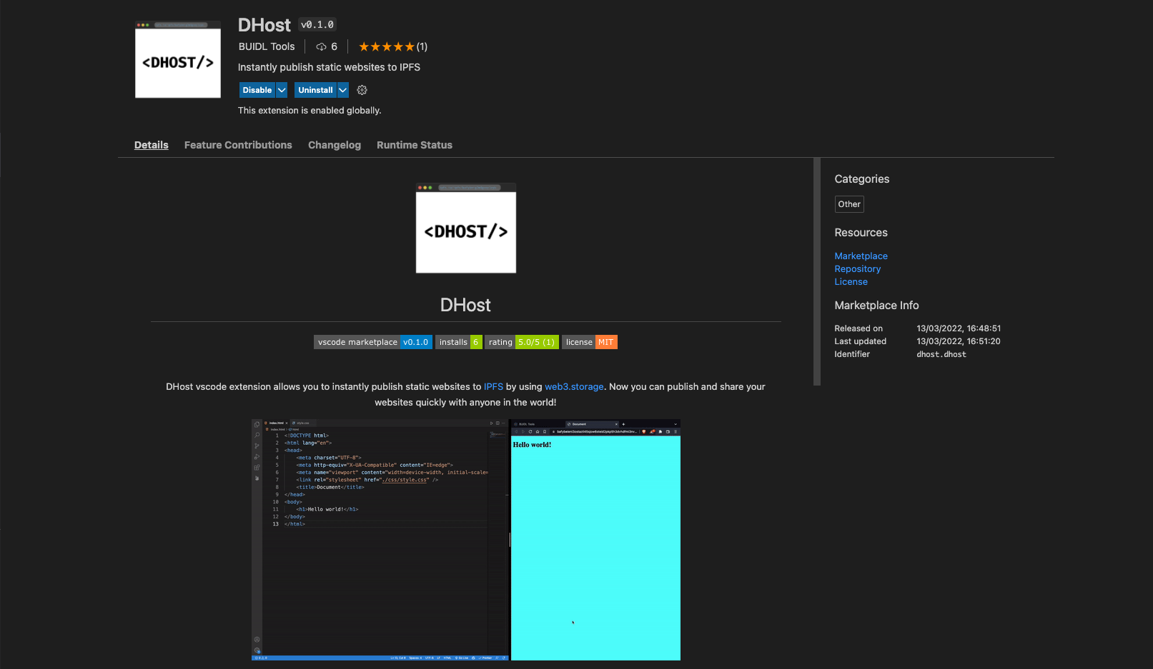 DHost: Web3 VS Code Extension | Devpost