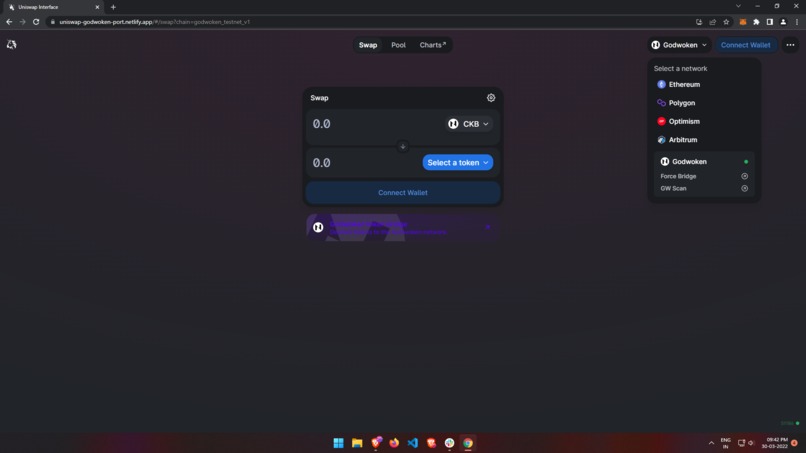 Uniswap Godwoken Port – screenshot 2