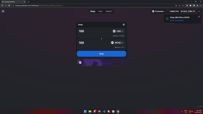 Uniswap Godwoken Port – screenshot 3