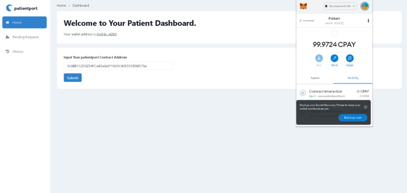 PatientPort – screenshot 2