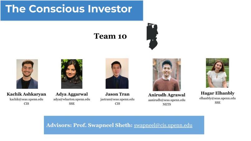 Team 10 : The Conscious Investor – screenshot 1