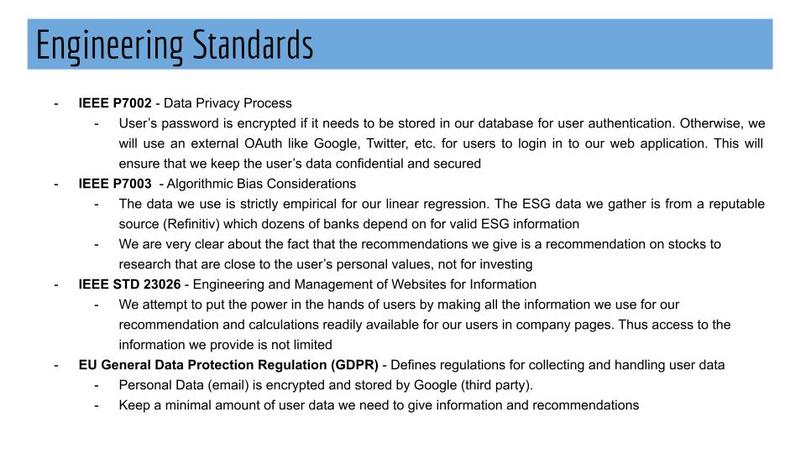 Team 10 : The Conscious Investor – screenshot 6