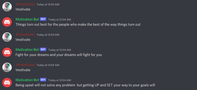 Motivation Bot – screenshot 1