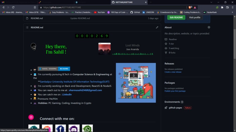 Add a Readme to one of your projects – screenshot 1
