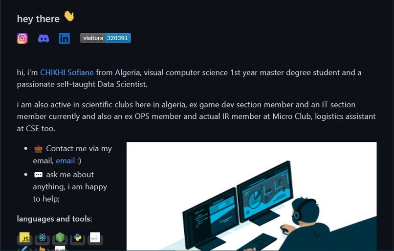Add a Readme to one of your projects – screenshot 1
