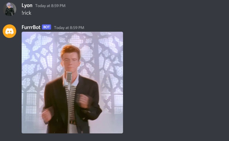 Rick Rolling Discord Bot – screenshot 1