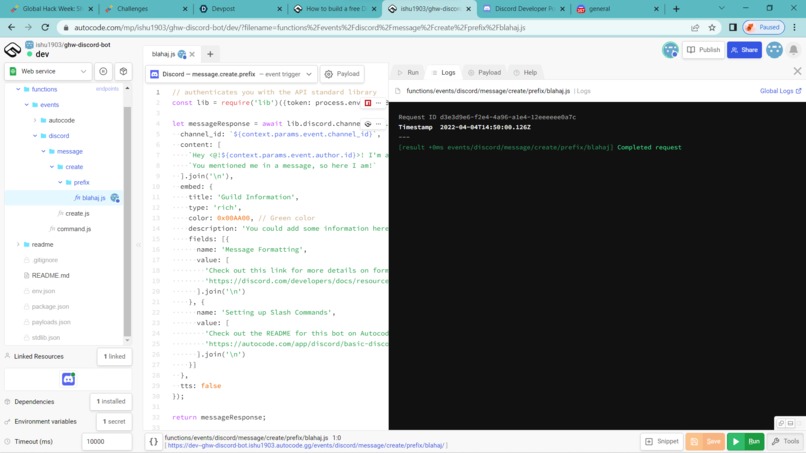 Global  hack week discord bot – screenshot 3