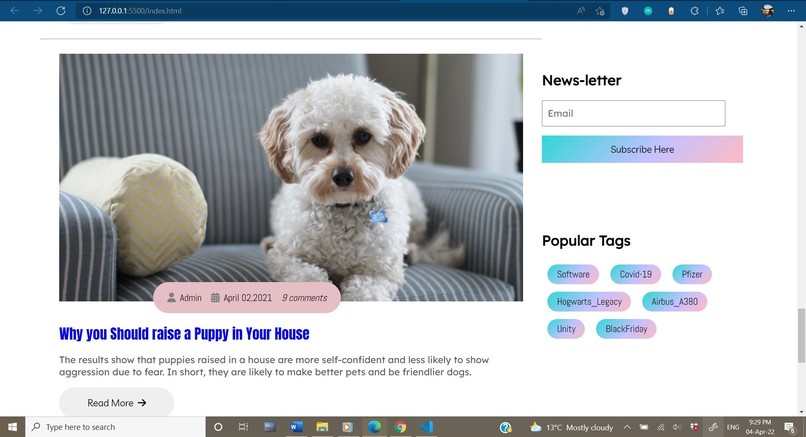 Recreate a website – screenshot 3