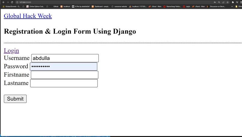 Login and registration Form  – screenshot 2