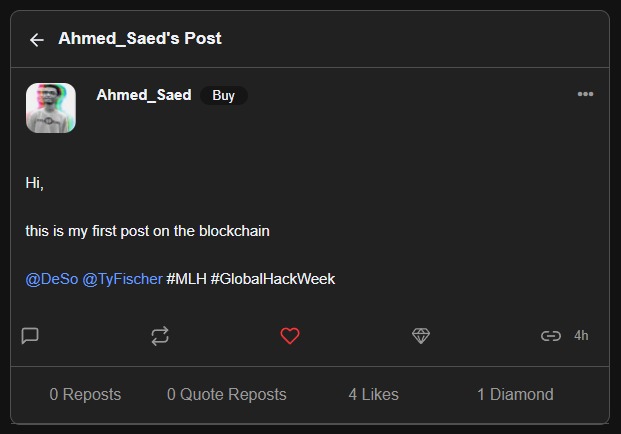 Post on Deso – screenshot 1