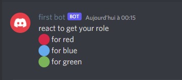 reaction role discord bot – screenshot 1