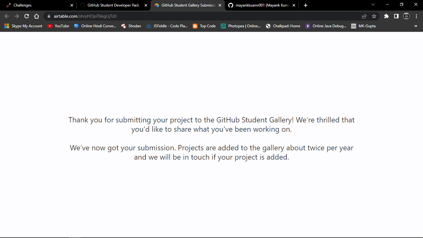 Share a project using the GitHub Student Developer Pack | Devpost