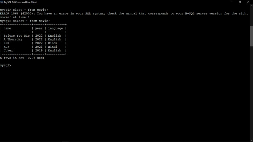 Create a Database – screenshot 1