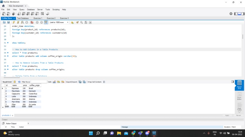 Database – screenshot 1