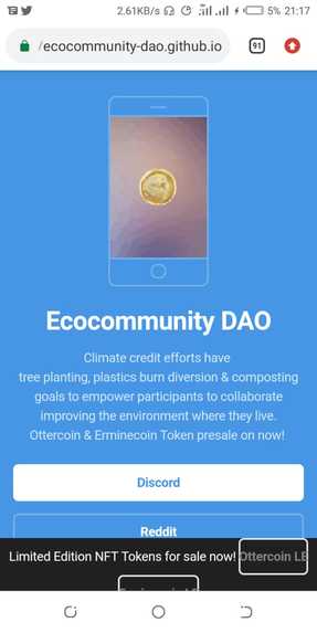 climate credit dao wallet – screenshot 2
