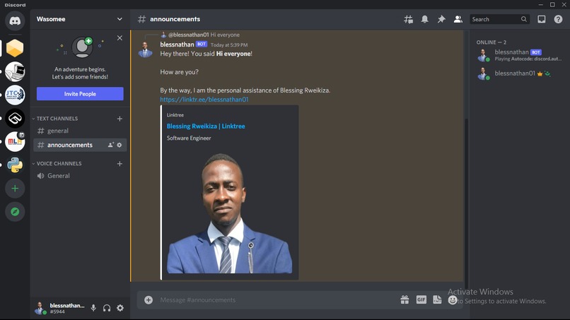 Blessnathan Bot – screenshot 2