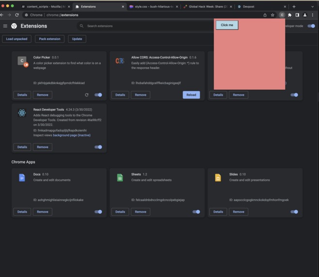 Chrome extension – screenshot 1