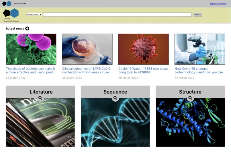 Adenine Biological Database – screenshot 1