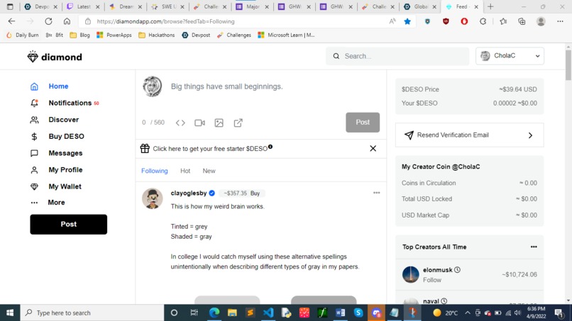 Sign up for DiamondApp – screenshot 1
