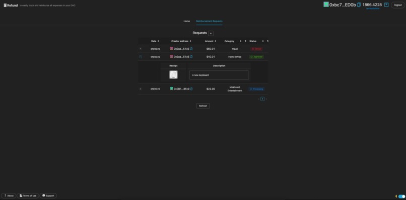 Refund – screenshot 1