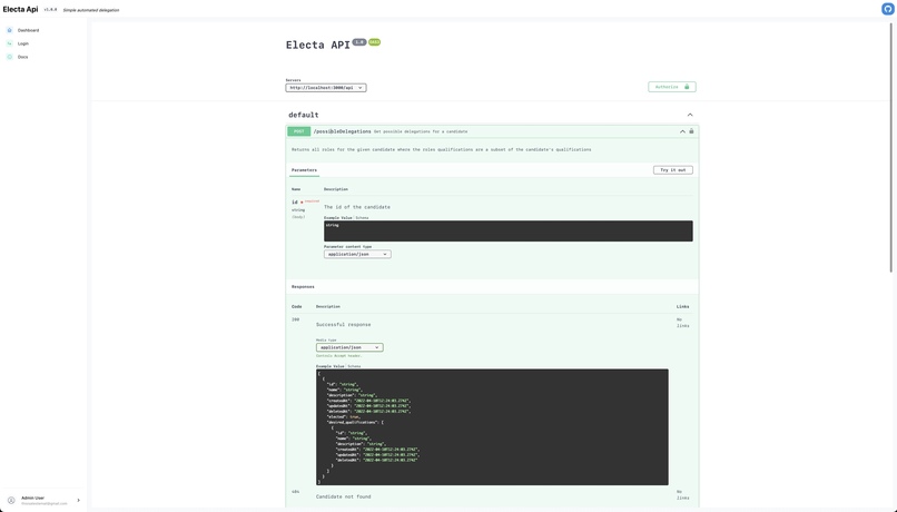 Electa API – screenshot 3