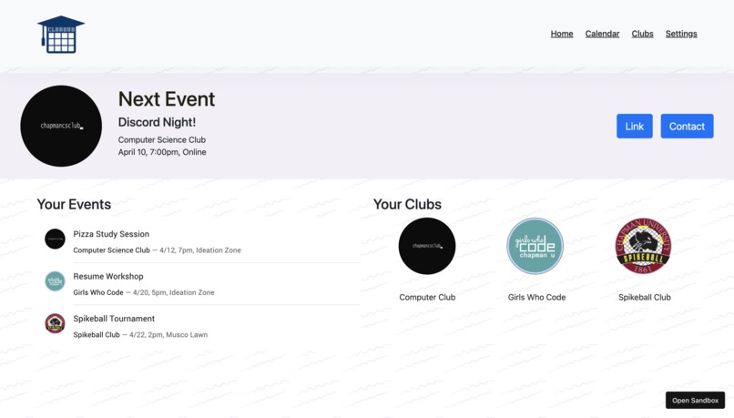 ClubHub – screenshot 2