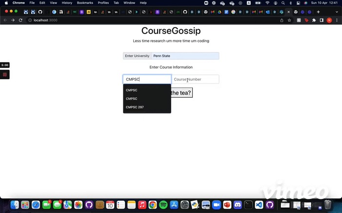 CourseGossip – screenshot 1
