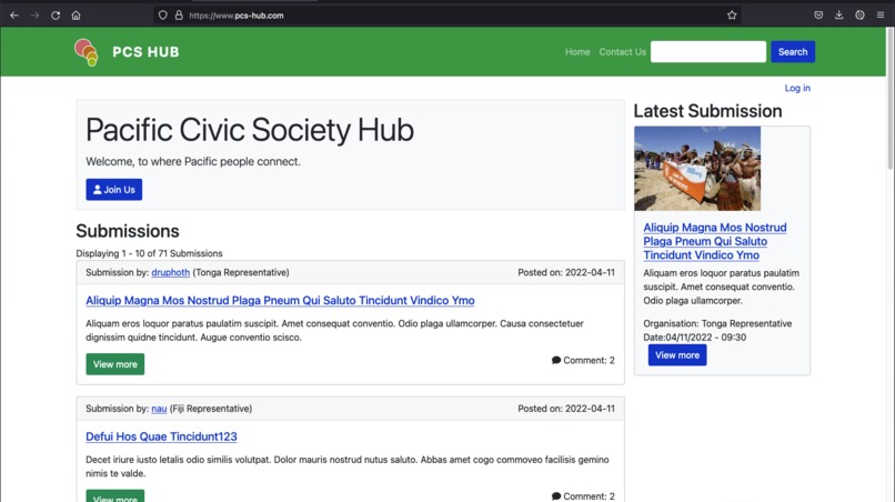 Pacific Civic Society Hub – screenshot 1