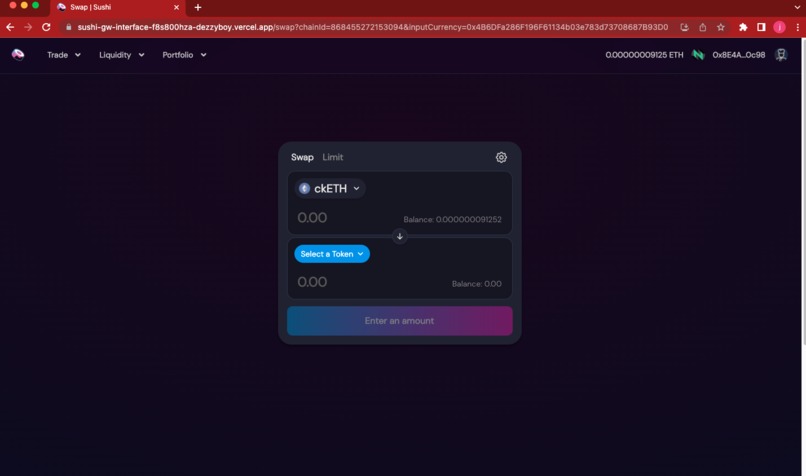 Port SushiSwap to Godwokenv1 – screenshot 1