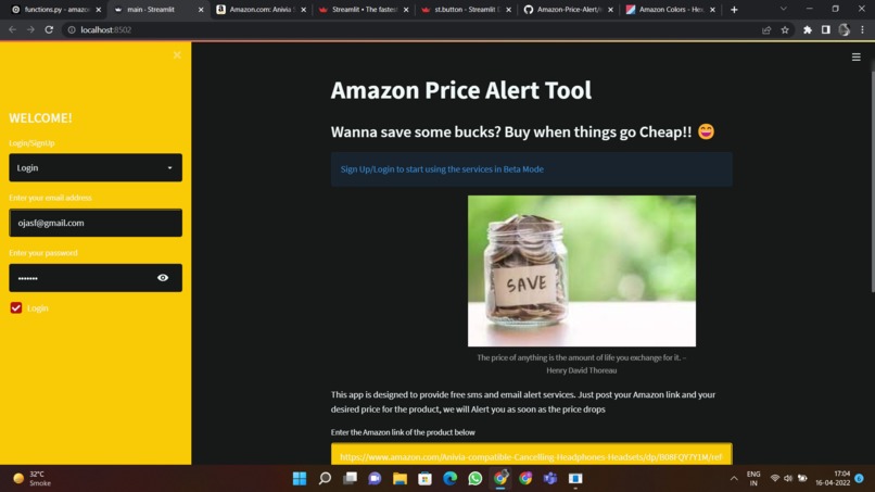 Amazon Price Alert Tool  – screenshot 1