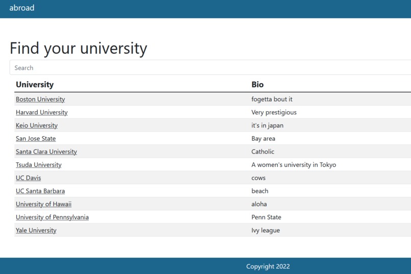 abroad.college – screenshot 2