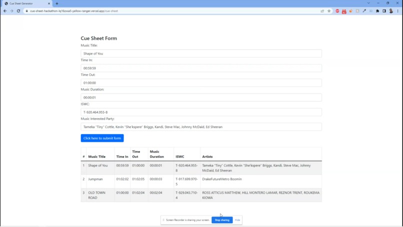 Cue Sheet Generator – screenshot 3