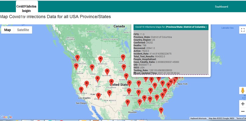 US Covid-19 Infections Insights – screenshot 2
