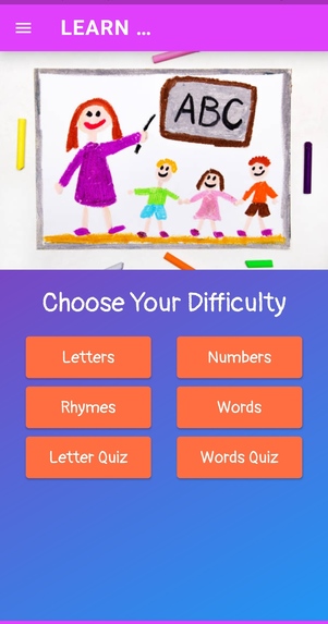 Rhymes and Language Learning app – screenshot 1
