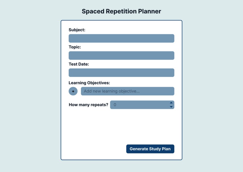 Spaced Repetition Planner by Lazy Innovators – screenshot 1