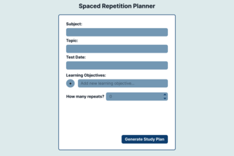 Spaced Repetition Planner by Lazy Innovators