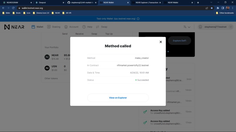 NEAR NFT-market place – screenshot 1