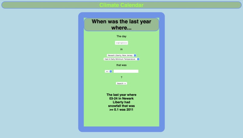 Climate Calendar – screenshot 1