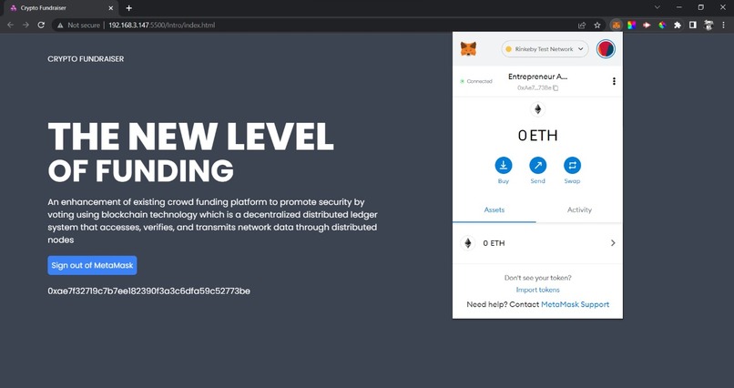 Crypto Fundraiser – screenshot 1