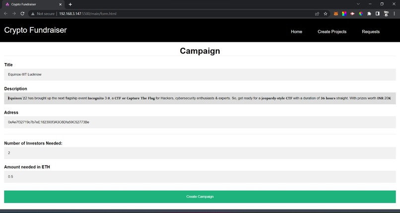 Crypto Fundraiser – screenshot 4