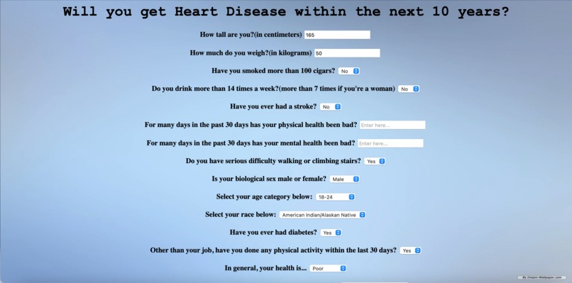 Will you get Heart Disease in 10 years? – screenshot 1