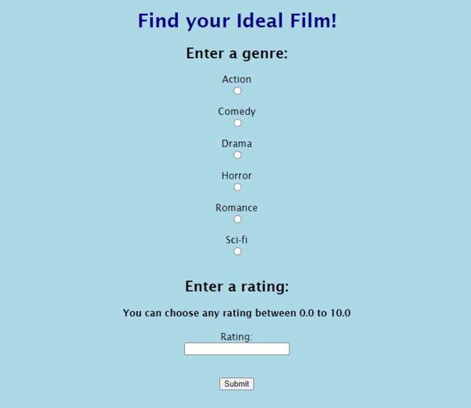 Ideal Film Recommender – screenshot 1