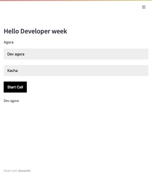 Streamlit Agora – screenshot 1